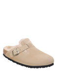 Birkenstock Boston Shearling Suede Clogs, Taupe