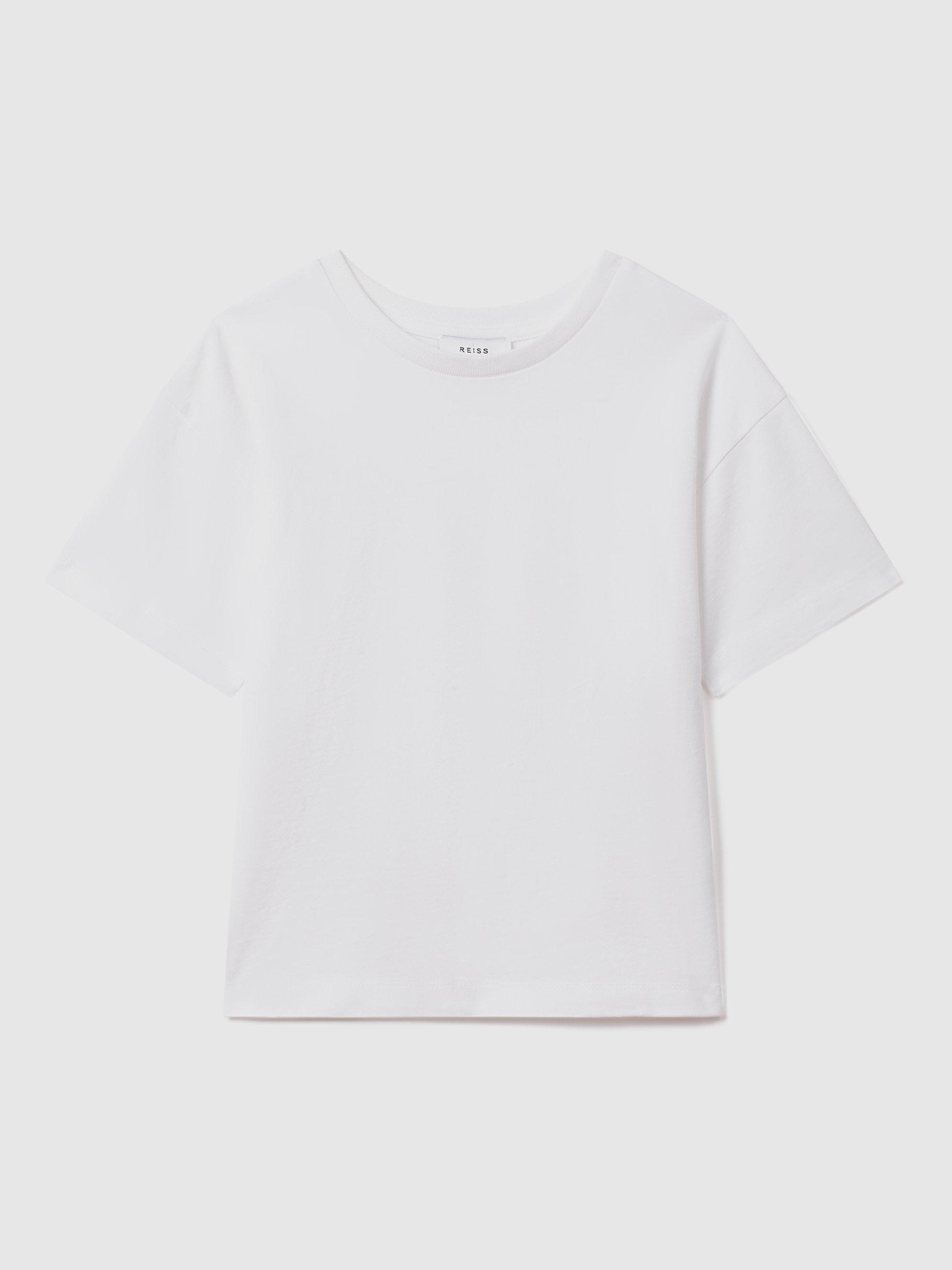 Reiss Kids' Selby Oversized Crew Neck T-Shirt, White