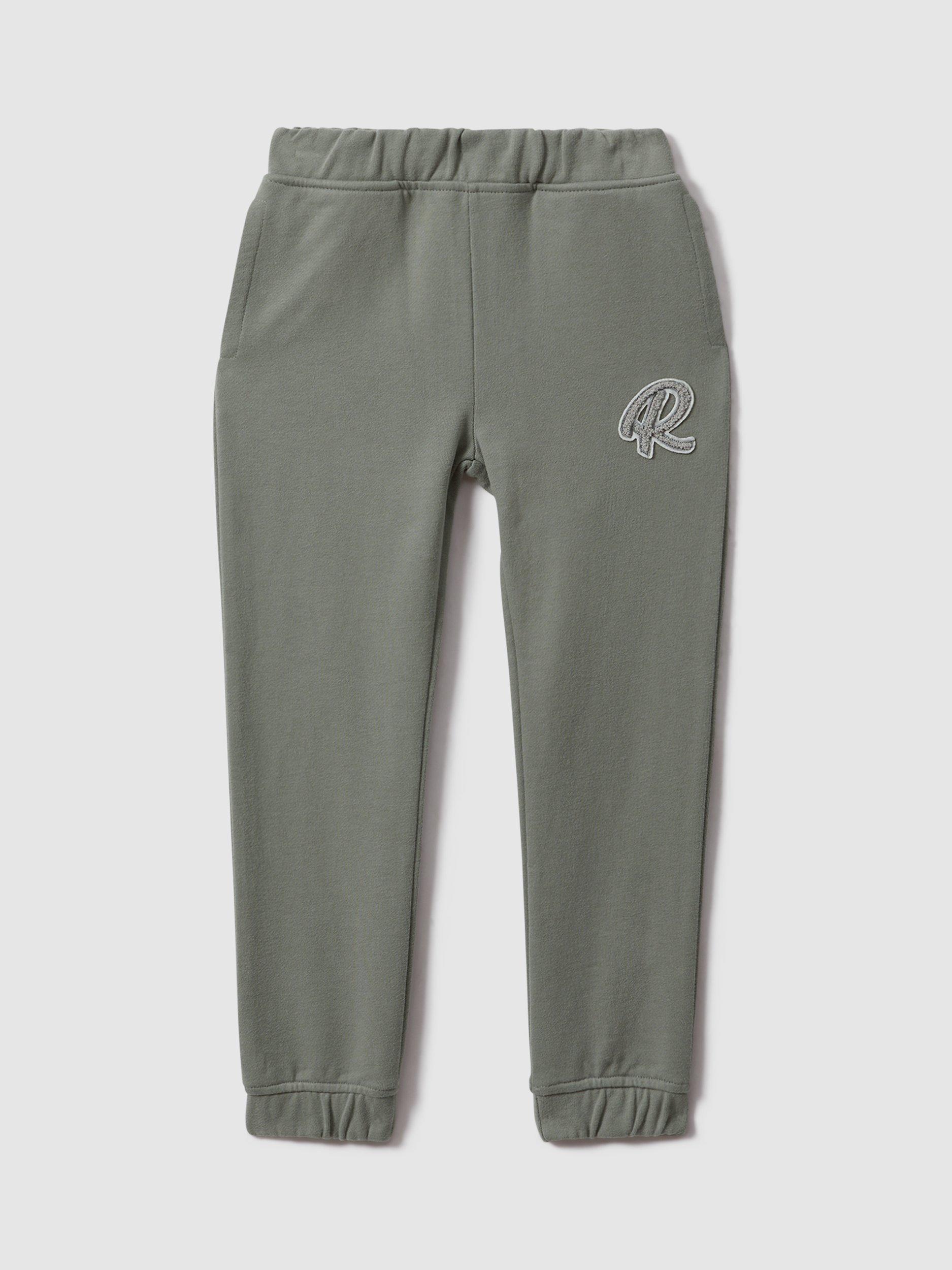 Reiss Kids' Toby Cotton Logo Joggers, Pistachio