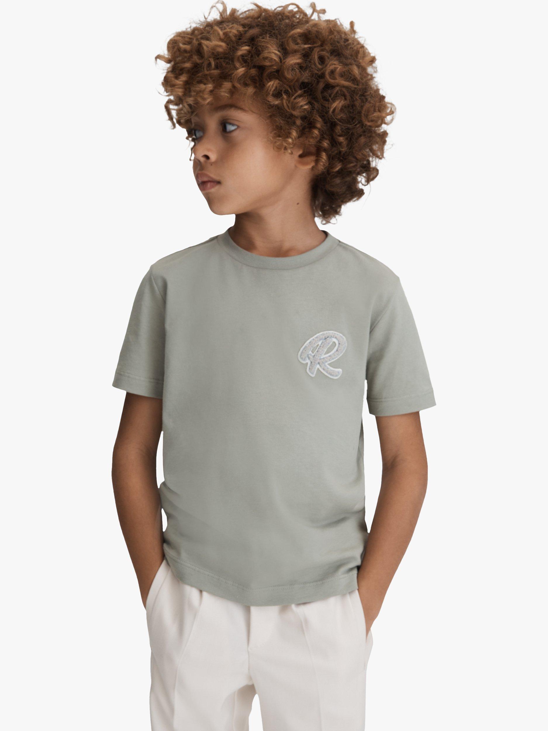 Reiss Kids' Jude Logo Crew Neck T-Shirt, Pistachio