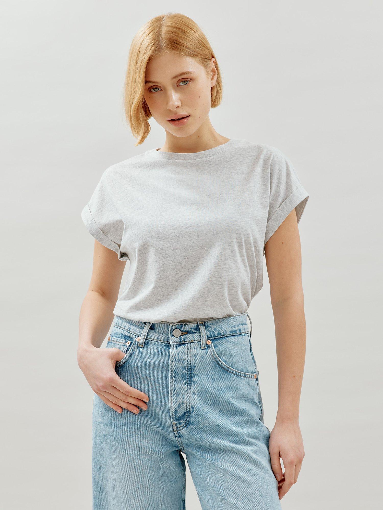 Albaray Roll Back Cuff T-Shirt, Grey, 8