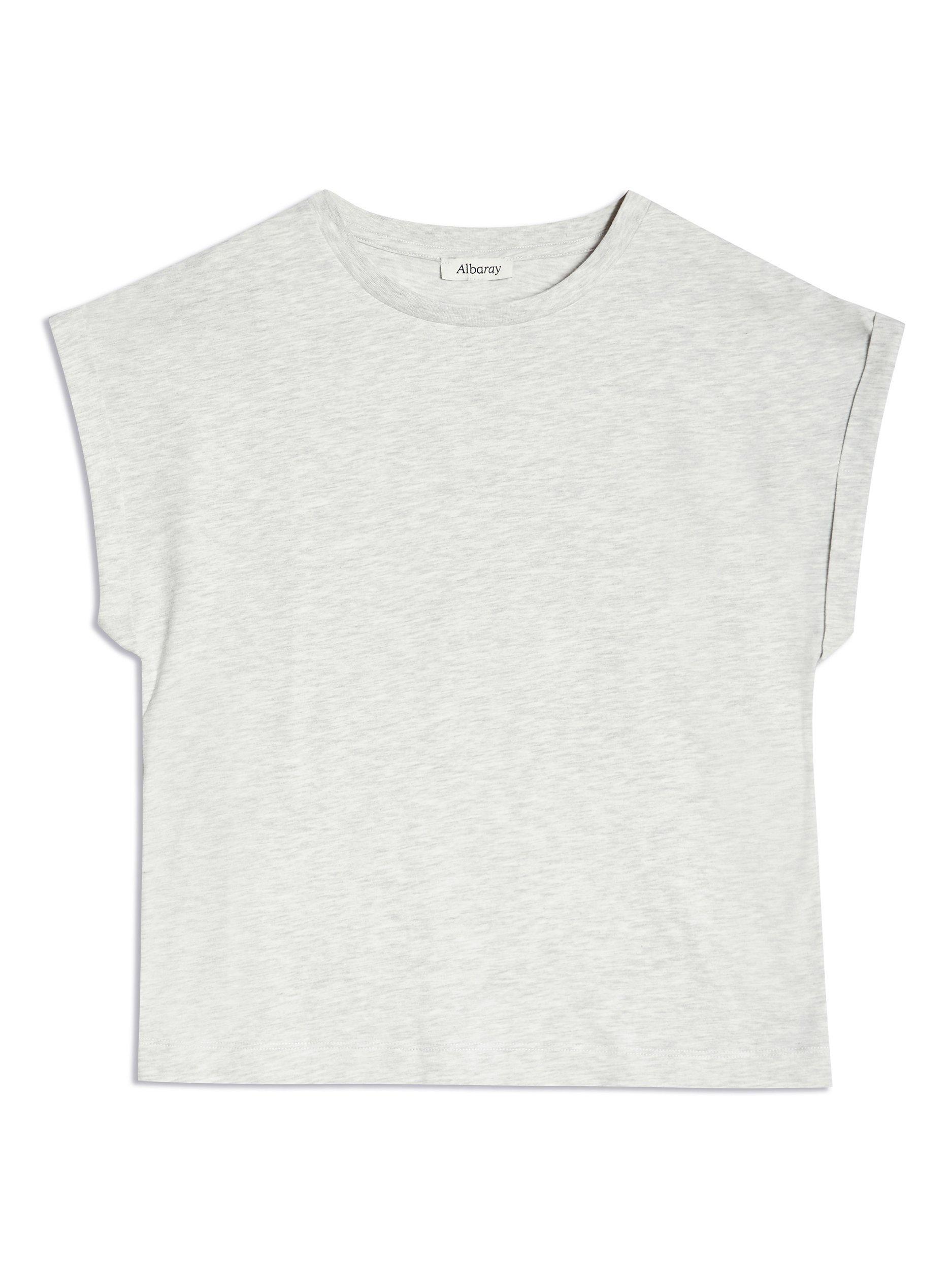 Albaray Roll Back Cuff T-Shirt, Grey, 8