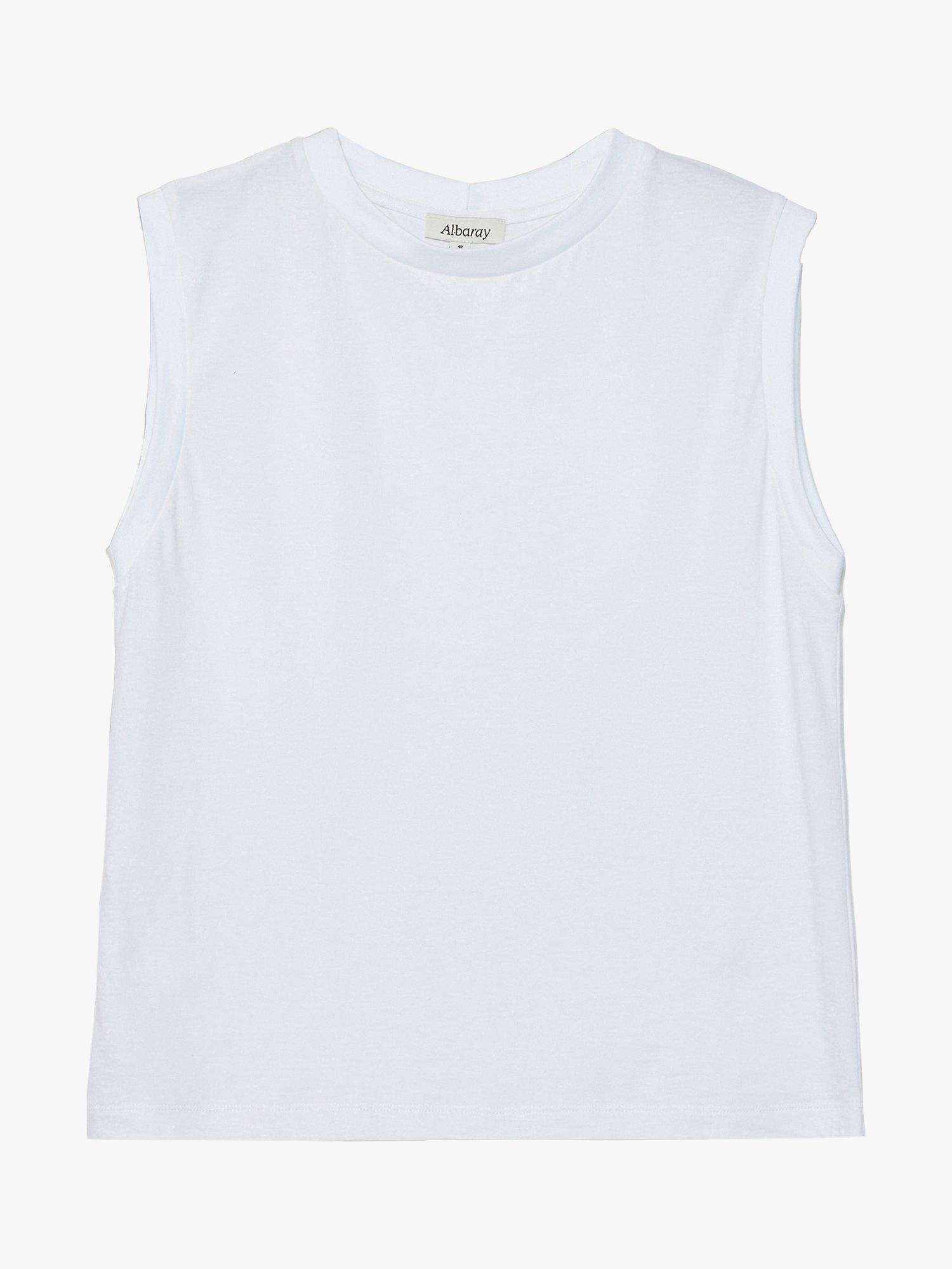 Product image 4 of 4, which shows Albaray Cotton Tank Top, White, 8