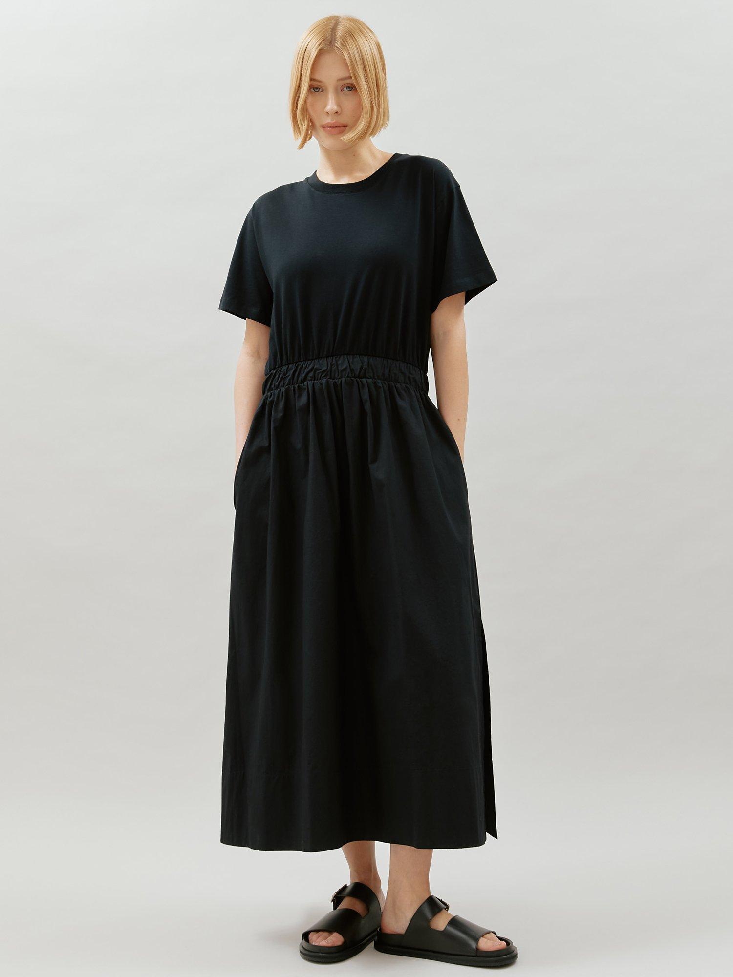 Product image 1 of 6, which shows Albaray T-Shirt Midi Dress, Black, 10