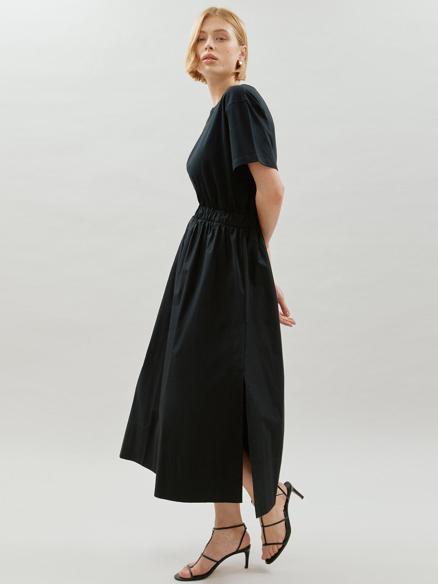 Product image 6 of 6, which shows Albaray T-Shirt Midi Dress, Black, 10