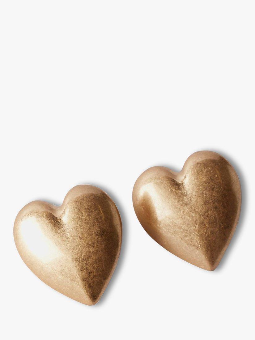Mint Velvet Large Heart Stud Earrings