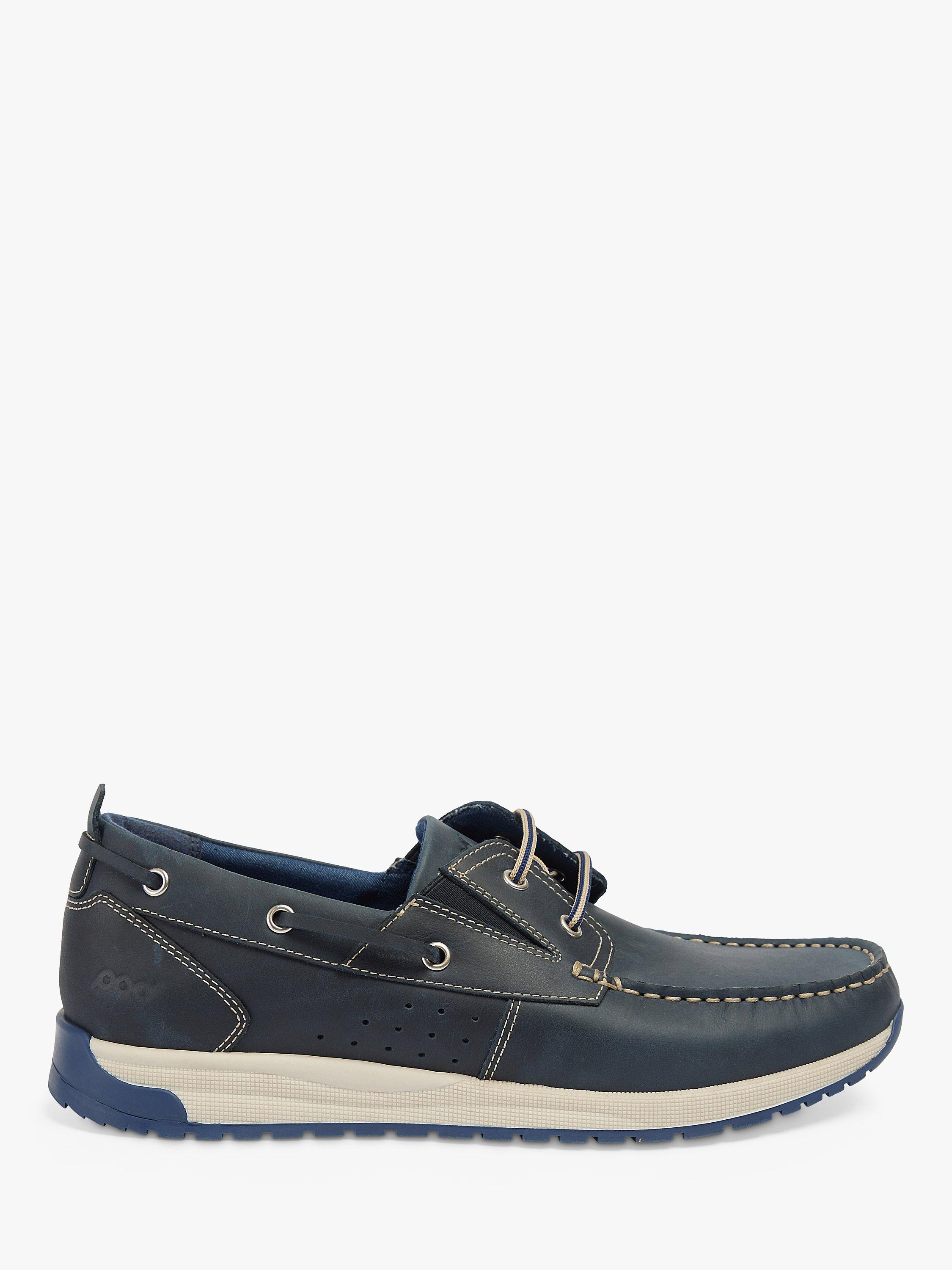 Pod Riley Leather Boat Shoes, Navy 