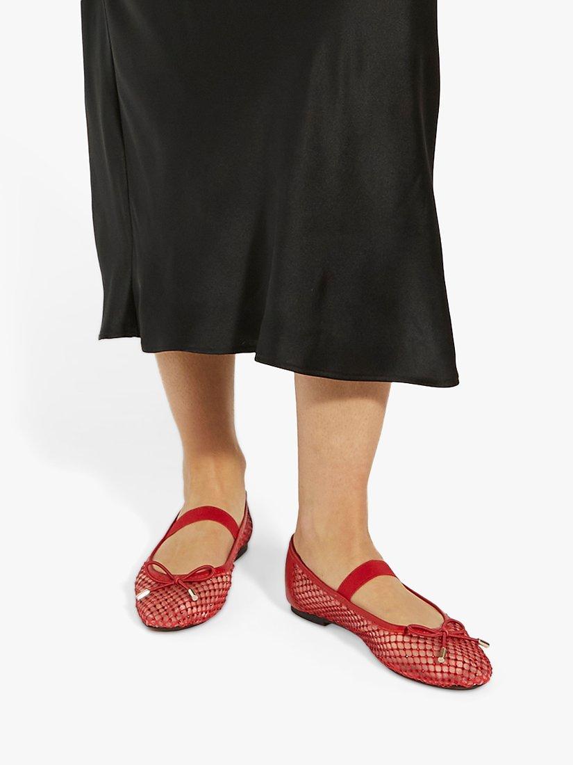 Product image 6 of 6, which shows Dune London Happeningg Embellished Fabric Pumps, Red, 3