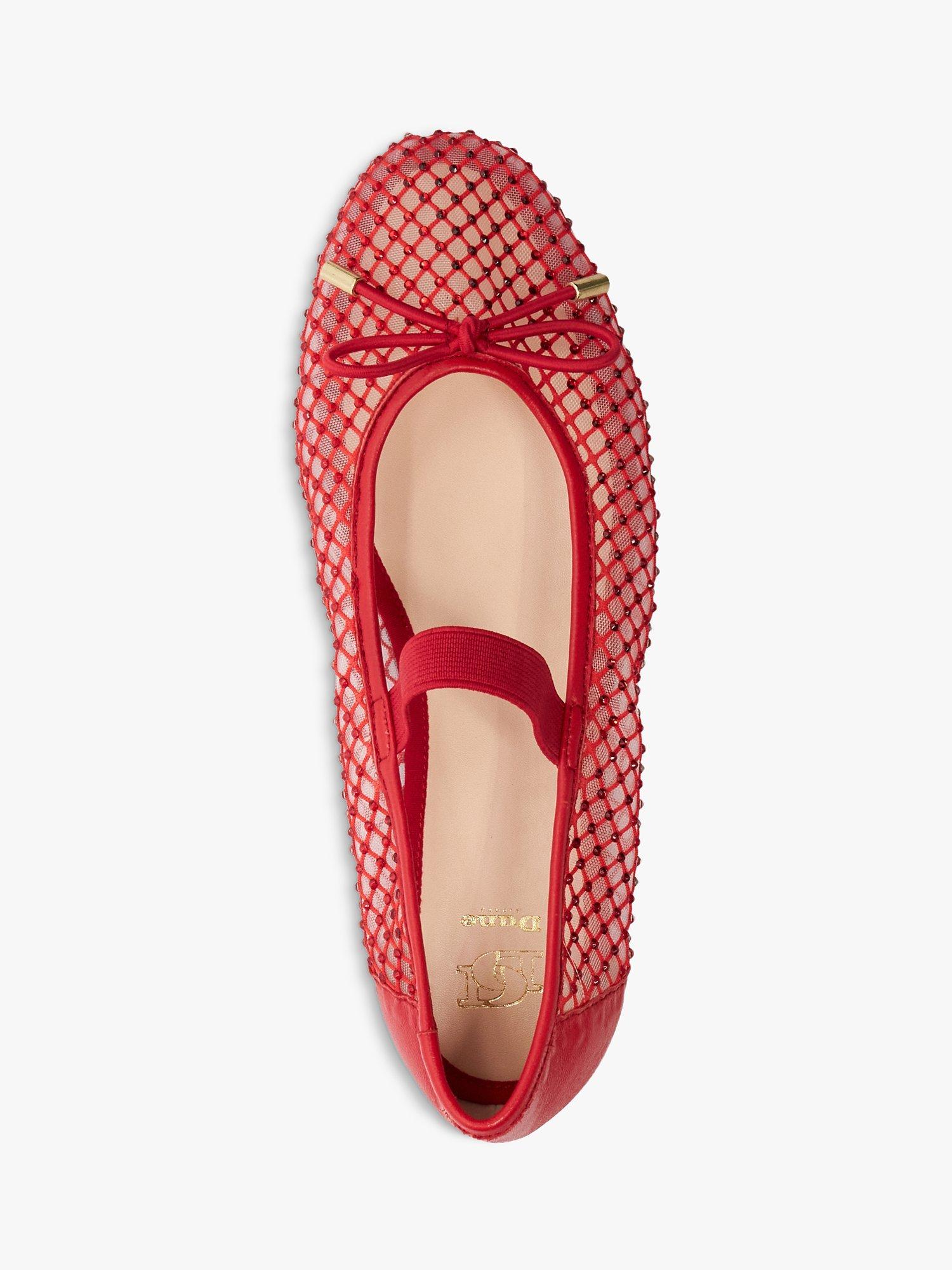 Product image 2 of 6, which shows Dune London Happeningg Embellished Fabric Pumps, Red, 3