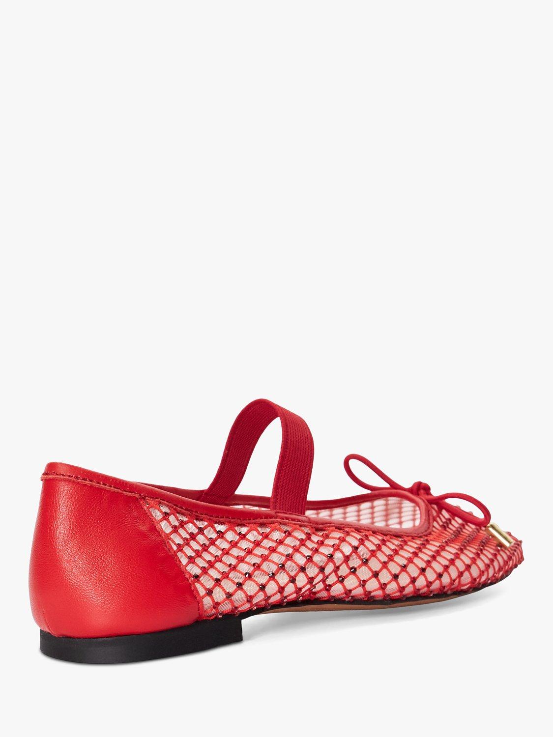 Product image 4 of 6, which shows Dune London Happeningg Embellished Fabric Pumps, Red, 3