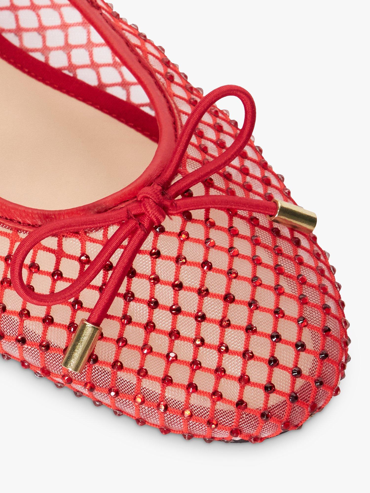 Product image 5 of 6, which shows Dune London Happeningg Embellished Fabric Pumps, Red, 3