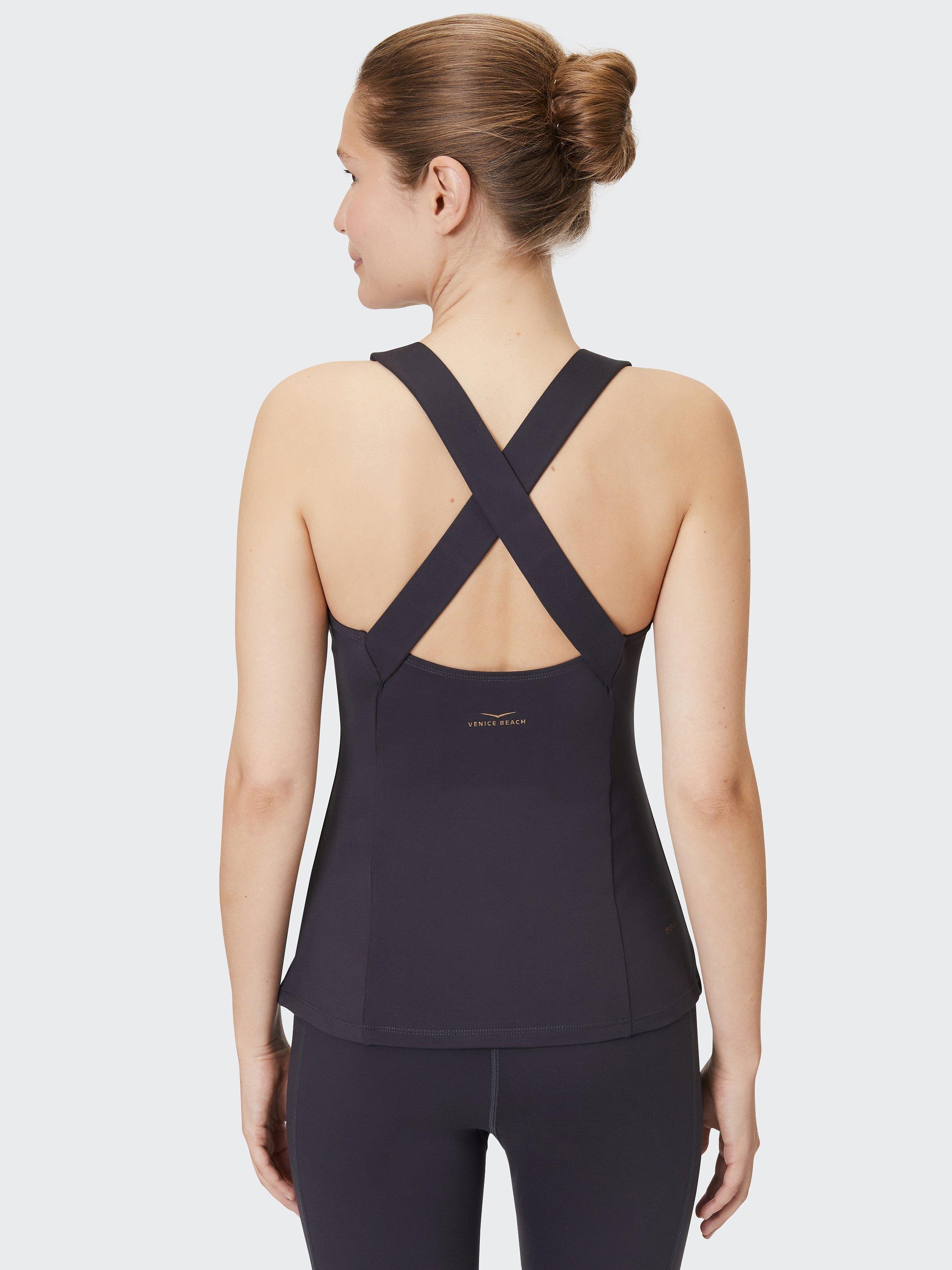 Product image 2 of 7, which shows Venice Beach Chantria Gym Vest, Black Charcoal, XS