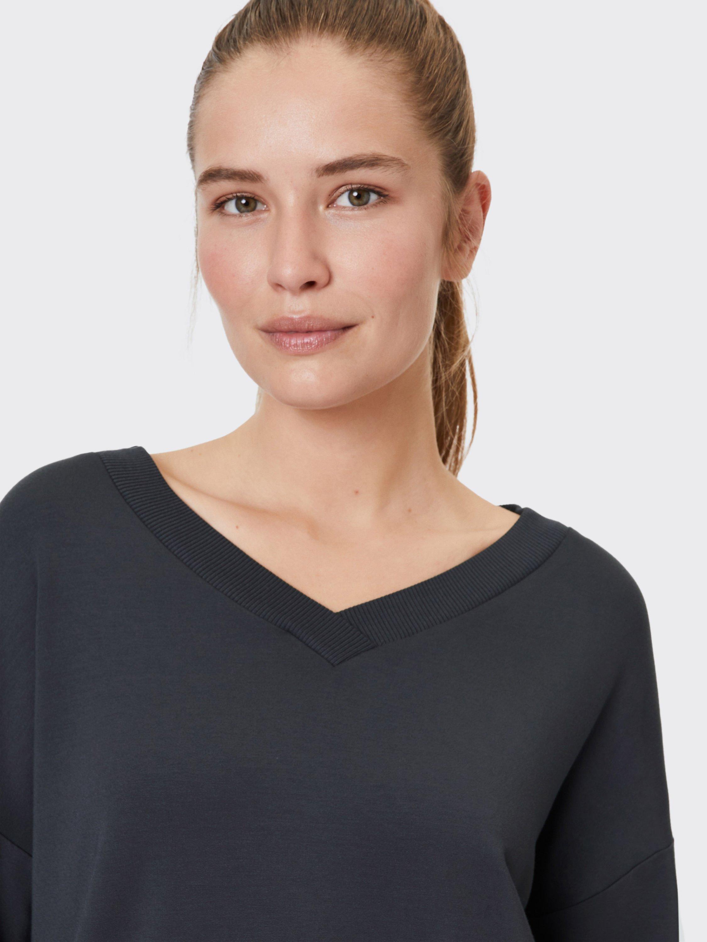 Product image 6 of 7, which shows Venice Beach Maliya V-Neck Sweatshirt, Black Charcoal, XS