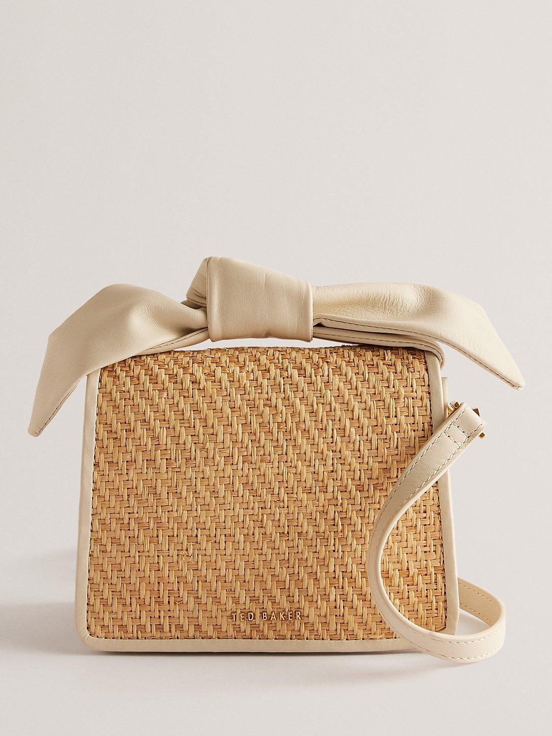 Ted Baker Niyahna Leather Bow Crossbody Bag, Ivory