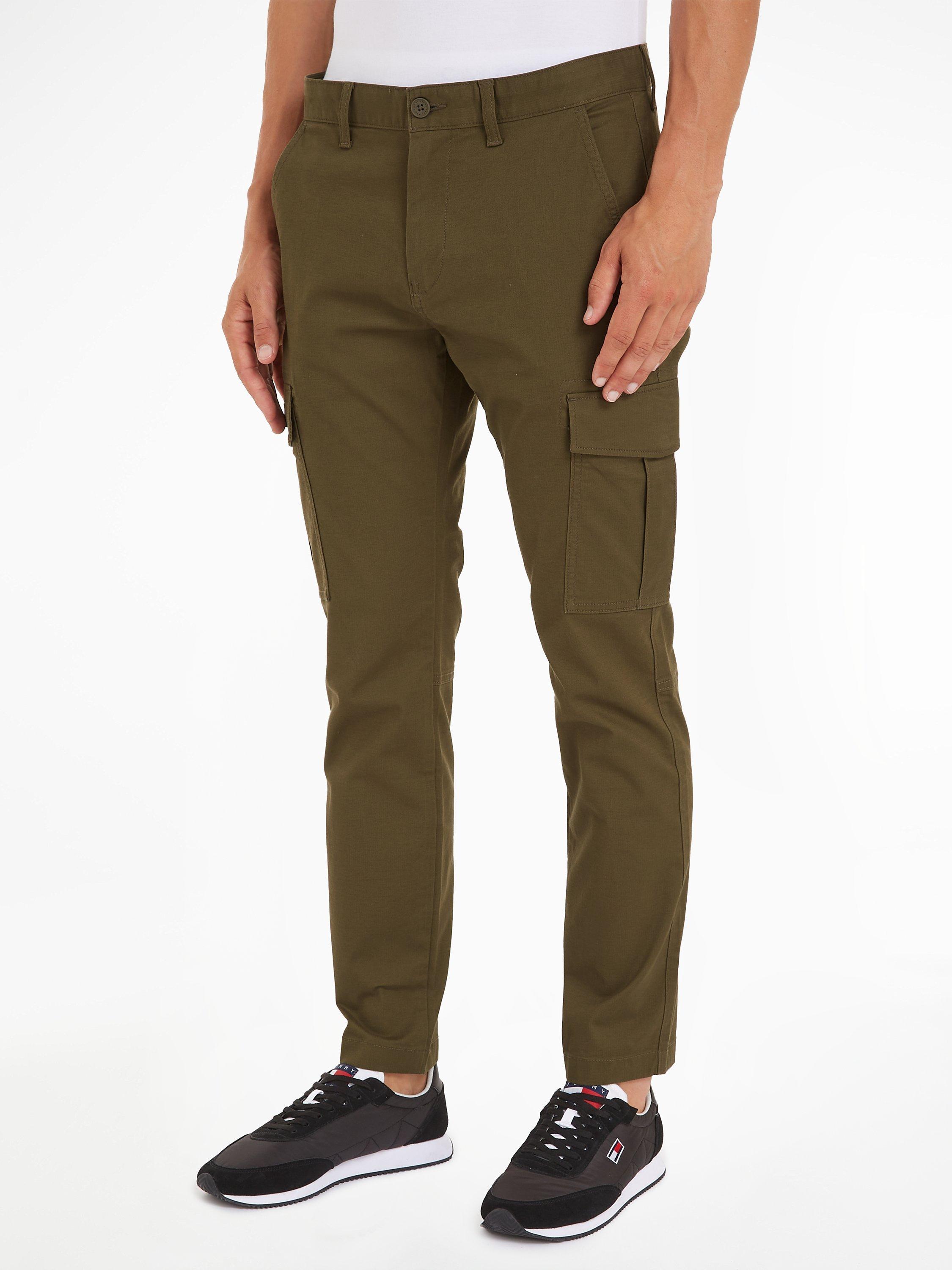 Tommy Jeans Austin Cargo Trousers, Drab Olive Green