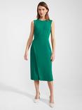 Hobbs Maura Faux Wrap Midi Dress, Malachite Green