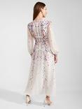 Hobbs Asher Floral Silk Maxi Dress, Ivory/Multi