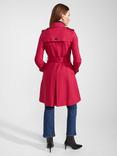 Hobbs Saskia Double Breasted Trench Coat, Cerise Pink