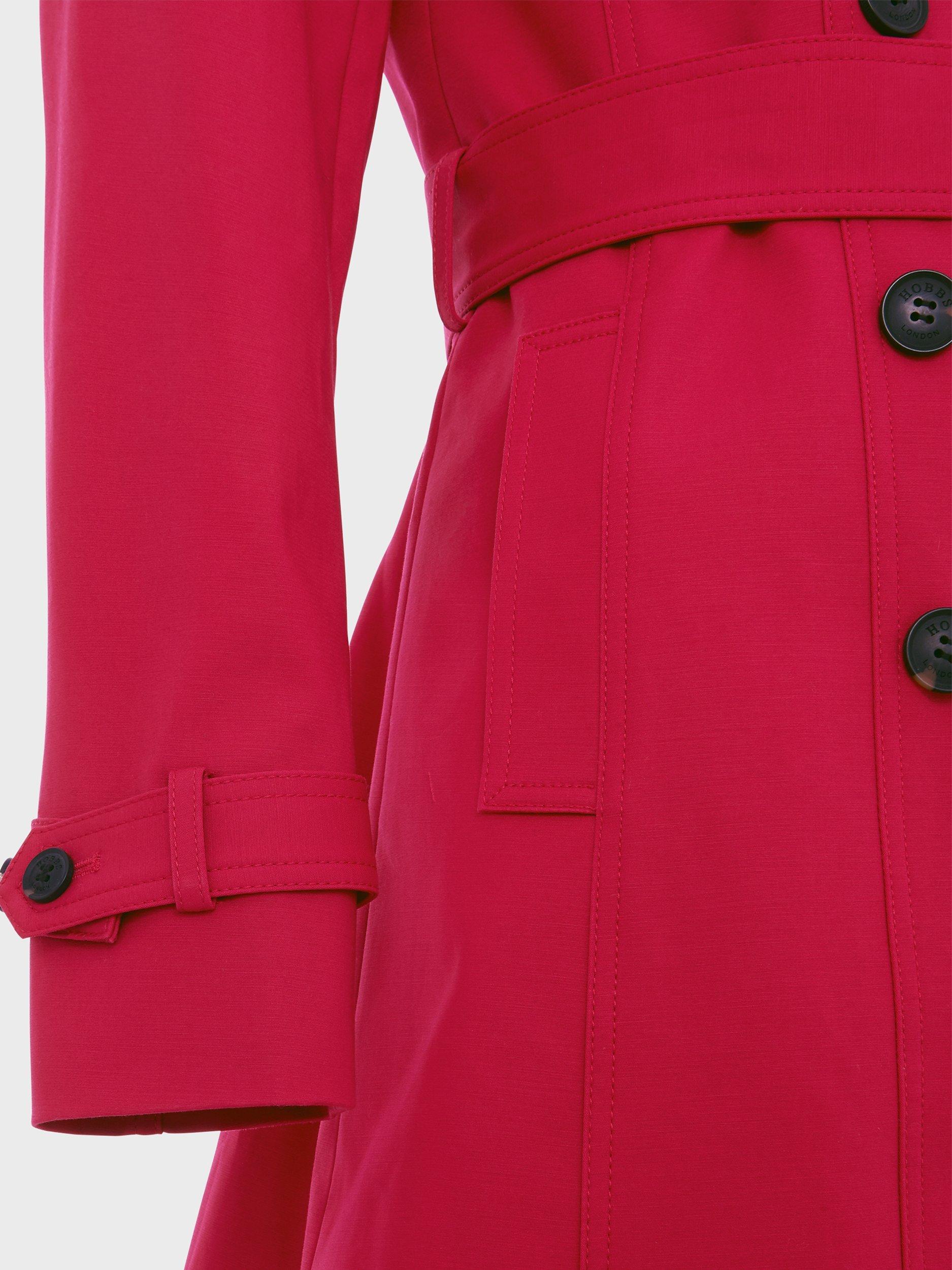 Product image 6 of 10, which shows Hobbs Saskia Double Breasted Trench Coat, Cerise Pink, 6