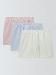 John Lewis Organic Cotton Woven Seersucker Stripe Boxers, Pack of 3, Red, Blue, White, Red, Blue, White