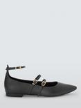 John Lewis Harpe Leather Triple Strap Pointed Sachetto Ballerina Pumps