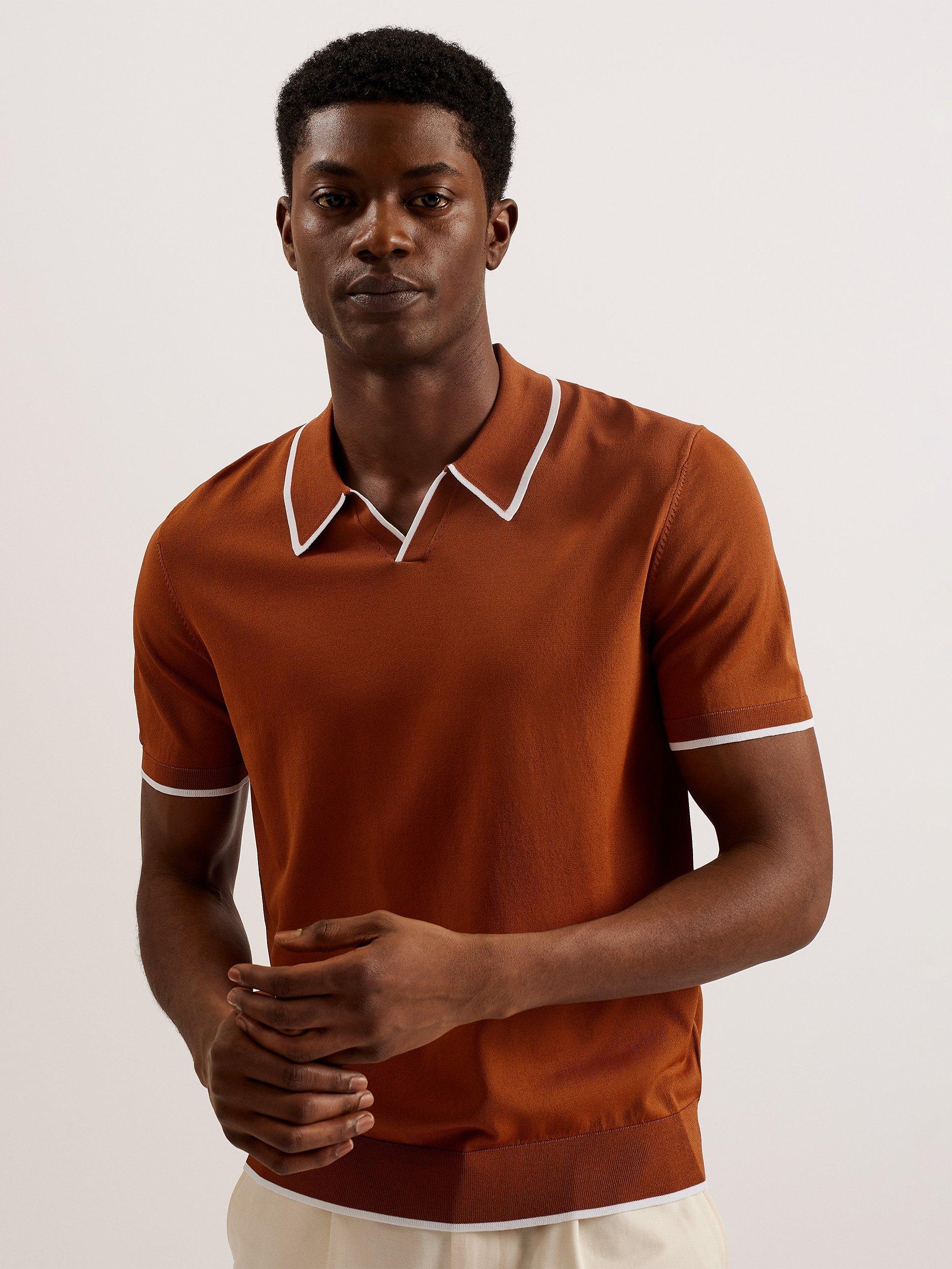 Ted Baker Stortfo Knit Polo Top, Brown
