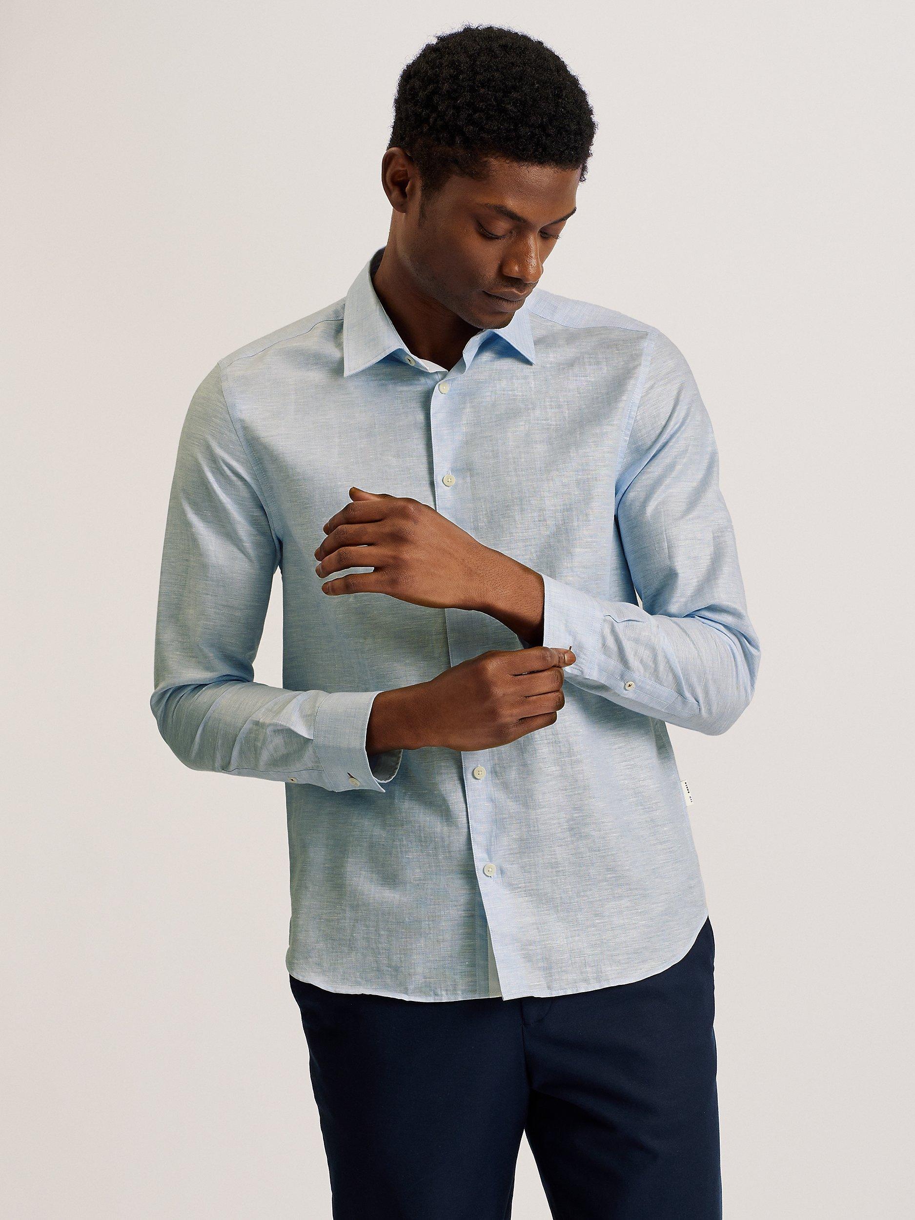 Ted Baker Romeos Long Sleeve Shirt, Blue Light