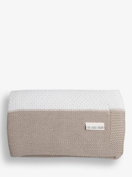 The Little Tailor Stripe Super Soft Textured Cotton Knit Baby Blanket - view 2, Fawn