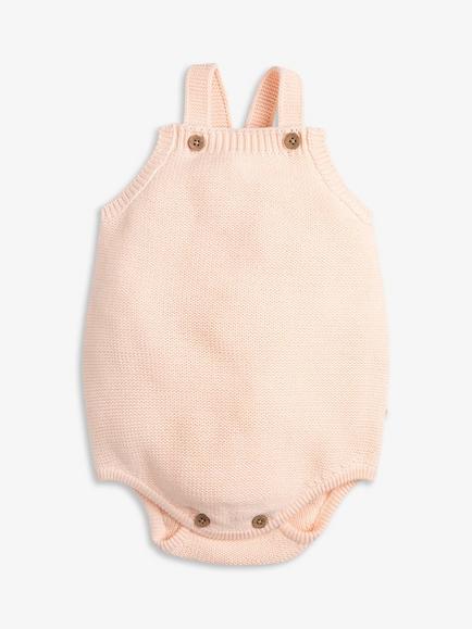 The Little Tailor Baby Cotton Knit Romper, Pink