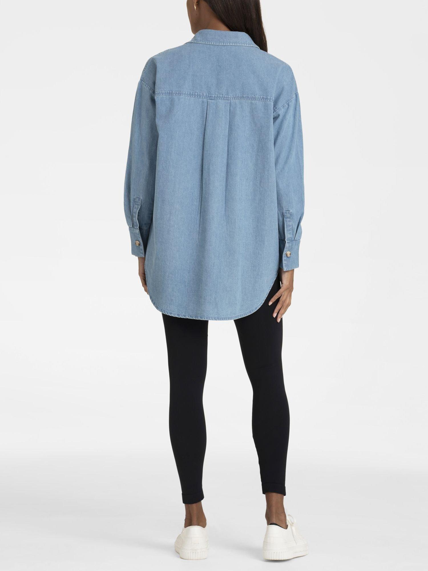 Product image 2 of 3, which shows Seraphine Floryn Denim Maternity Shirt, Blue, 6