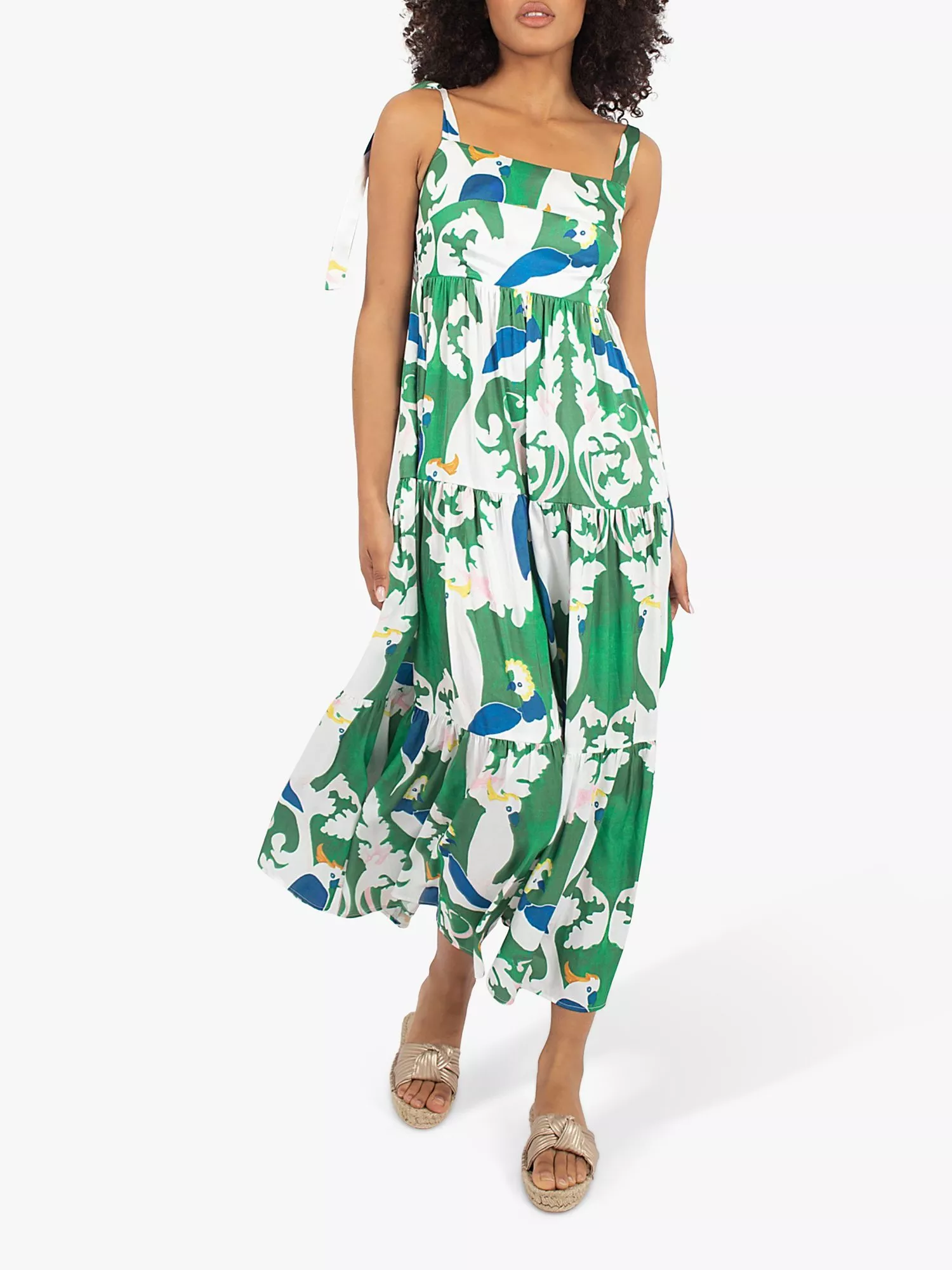 Traffic People The Big Year Lily Silk Blend Dress, Green