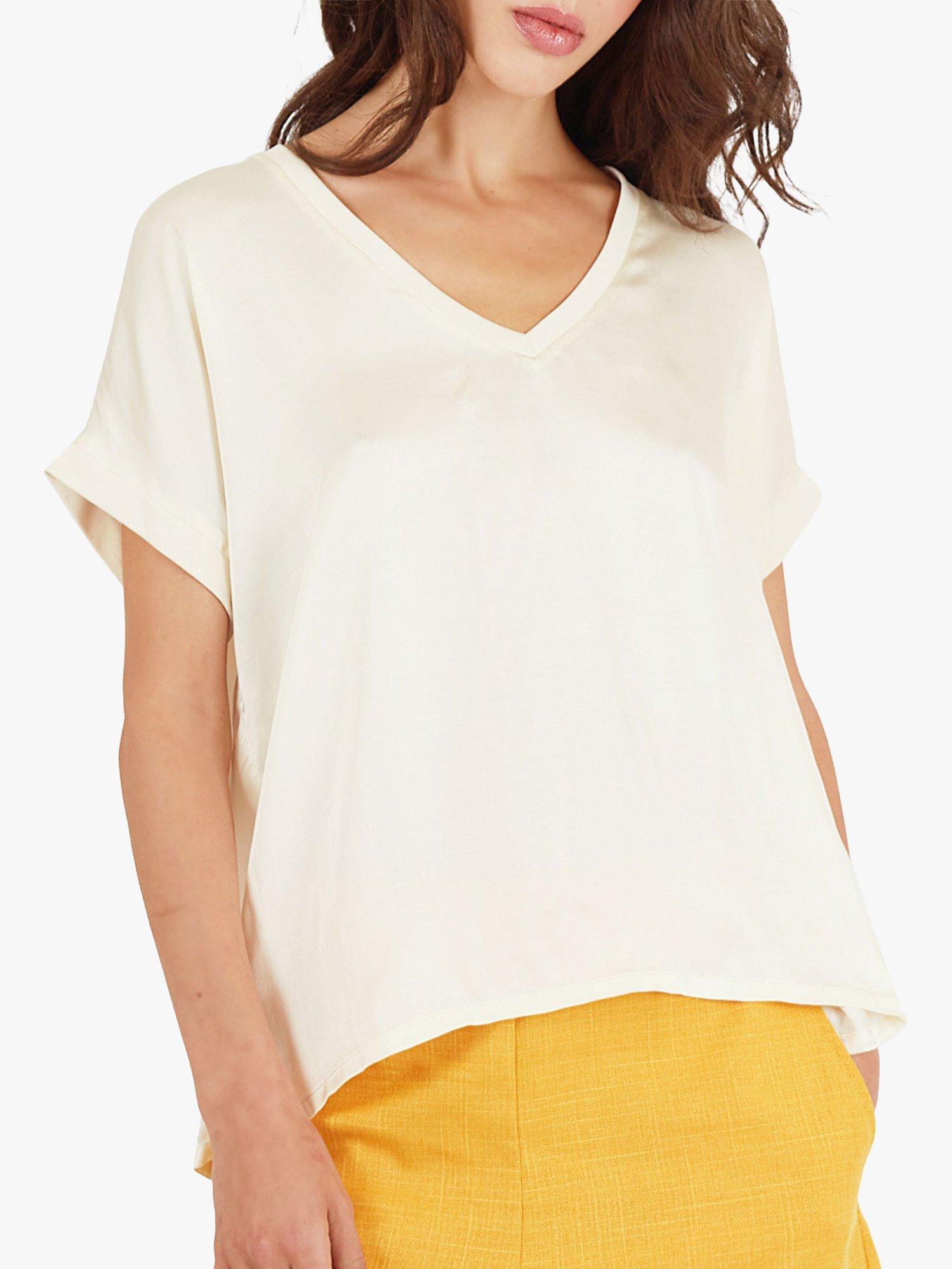 Traffic People In Plain Sight Silk Blend Slouch T-Shirt, Cream