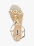 Dune Nature Boucle Fabric Embellished Sandals, Cream/Multi