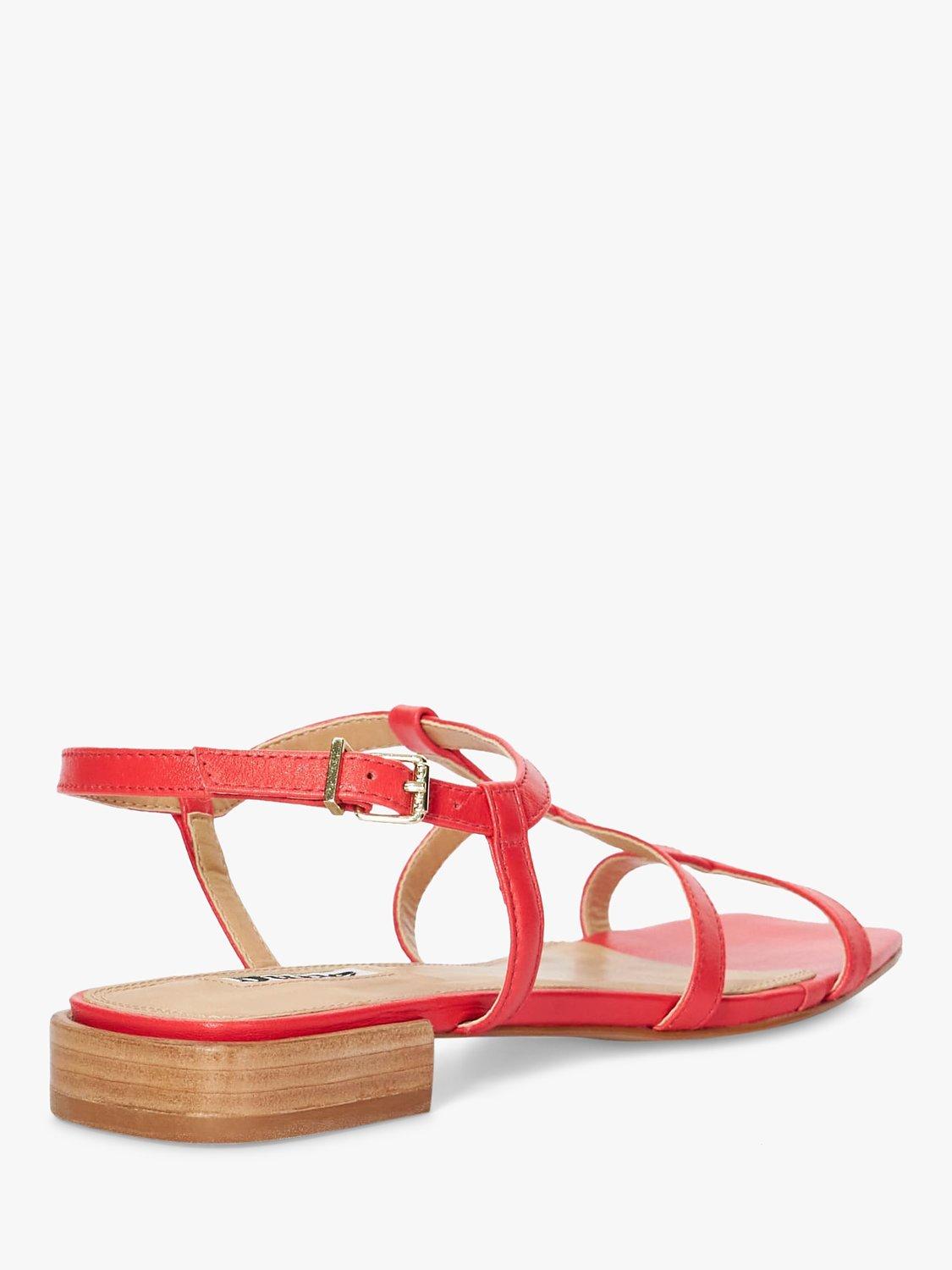 Product image 3 of 6, which shows Dune London Ladi Leather Sandals, Red, 3