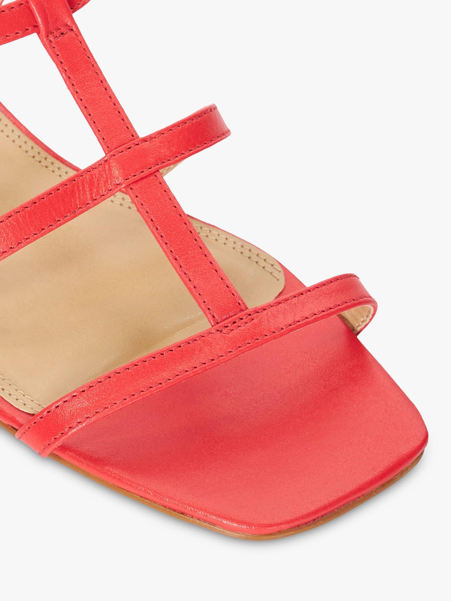 Product image 5 of 6, which shows Dune London Ladi Leather Sandals, Red, 3