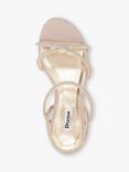 Dune Wide Fit Nightengale Embellished Strappy Sandals, Rose Gold