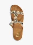 Dune London Kaleidoscopes Leather Embellished Cork Wedge Sandals, Ecru