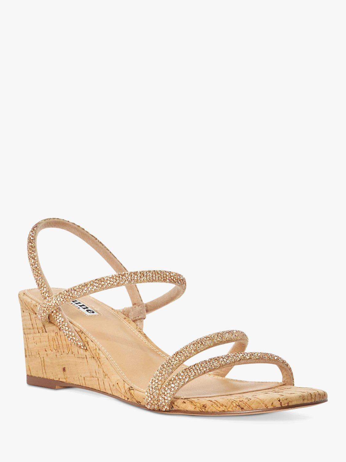 Product image 3 of 6, which shows Dune London Kalia Embellished Cork Wedge Sandals, Blush, 4