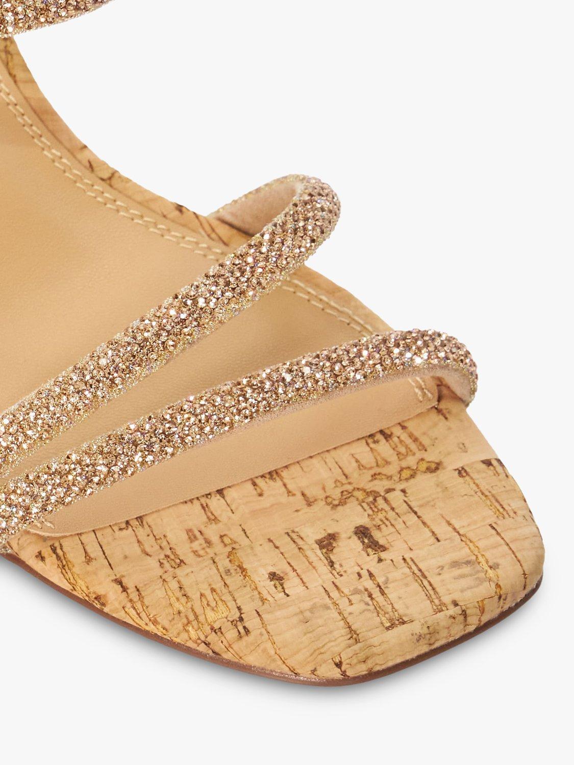 Product image 5 of 6, which shows Dune London Kalia Embellished Cork Wedge Sandals, Blush, 4
