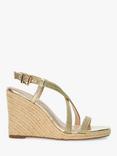 Dune Keylas Fabric Wedge Heel Sandals, Gold