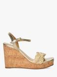 Dune Kastle Metallic Braided Wedge Sandals, Gold