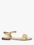 Dune Lastle Metallic Leather Braided Sandals, Gold