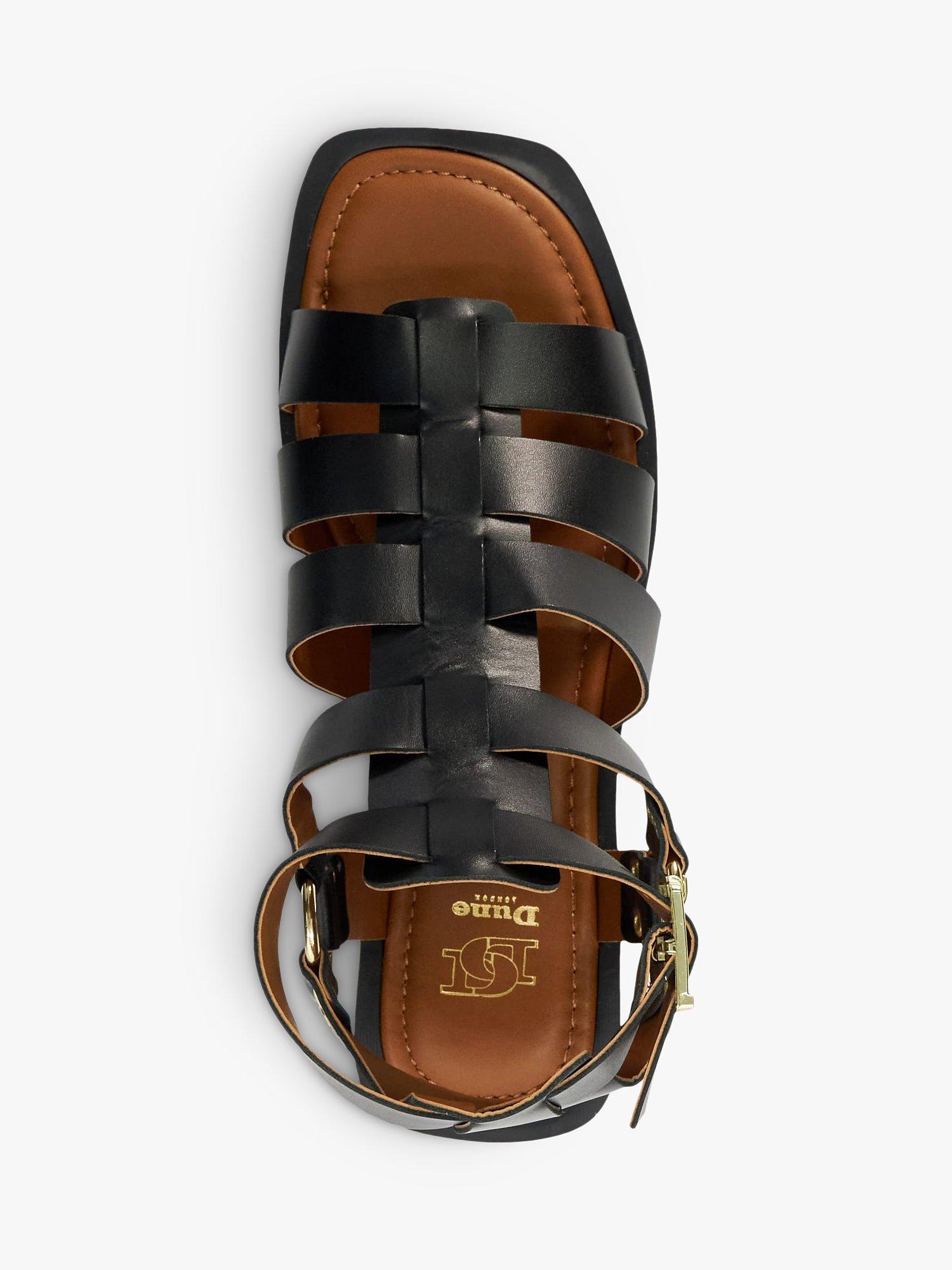 Dune Lynks Leather Gladiator Sandals Black