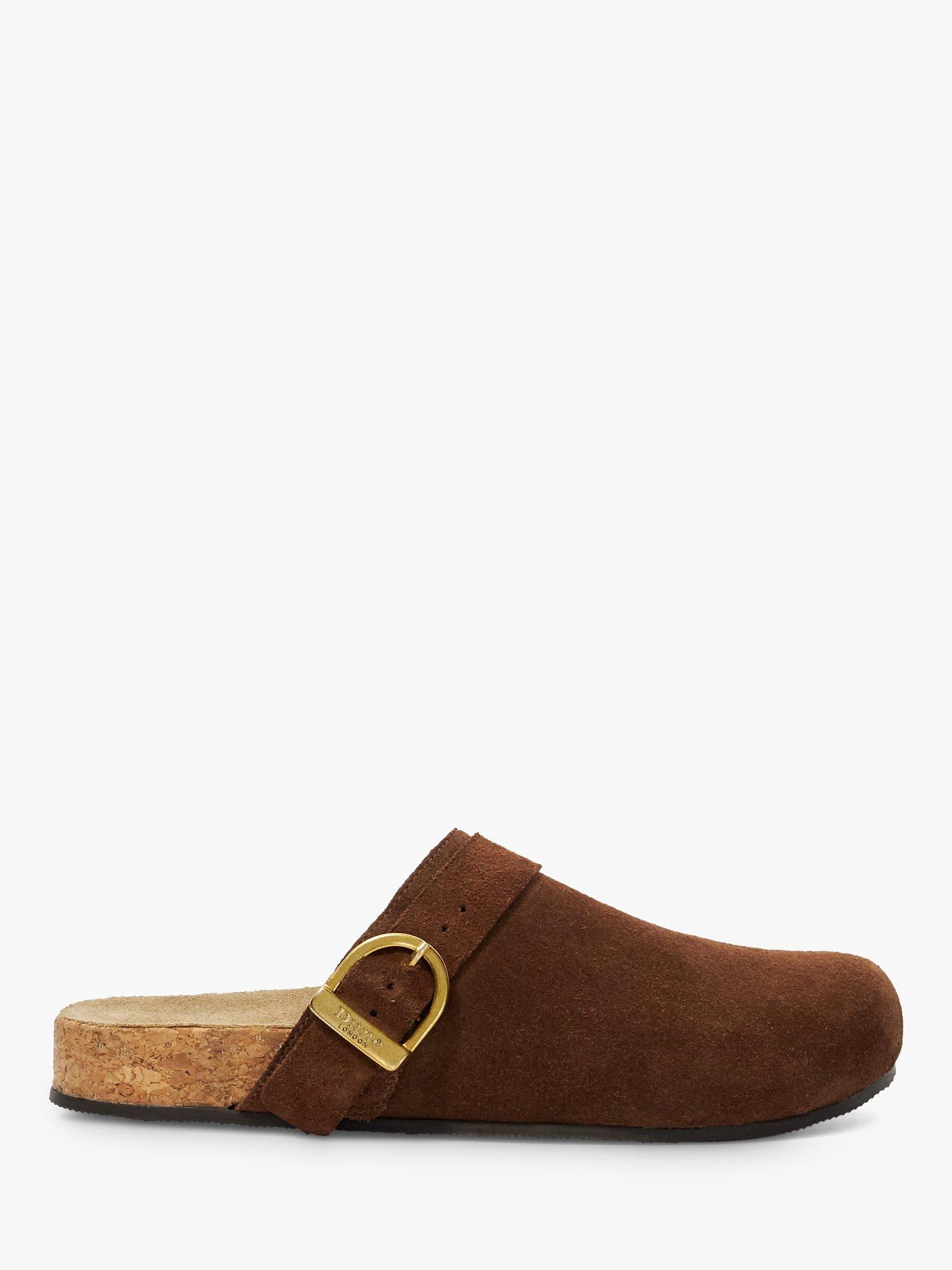 Dune Gracella Suede Footbed Mules, Brown