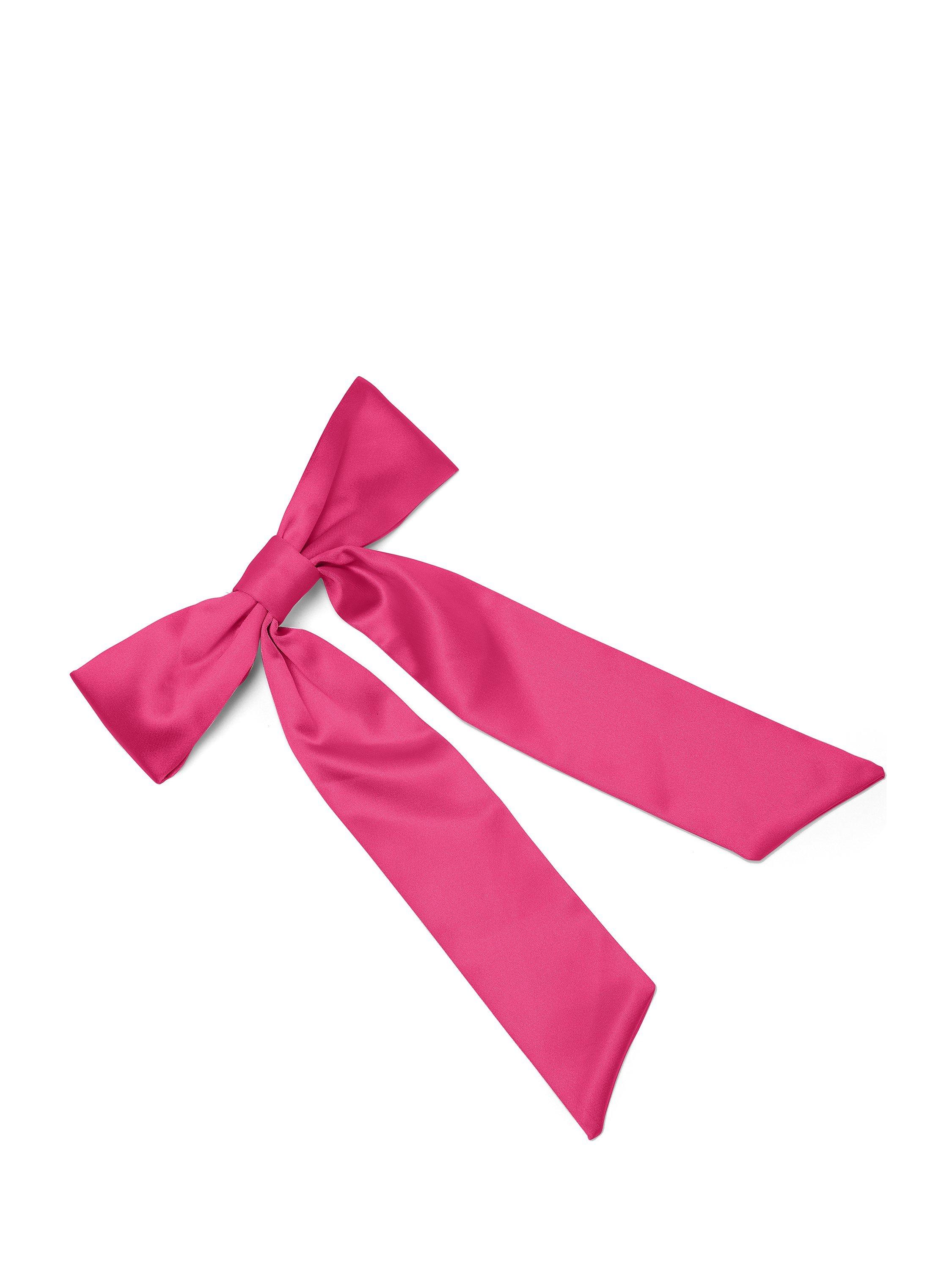 Product image 2 of 2, which shows Rewritten Satin Hair Bow, Hot Pink, One Size