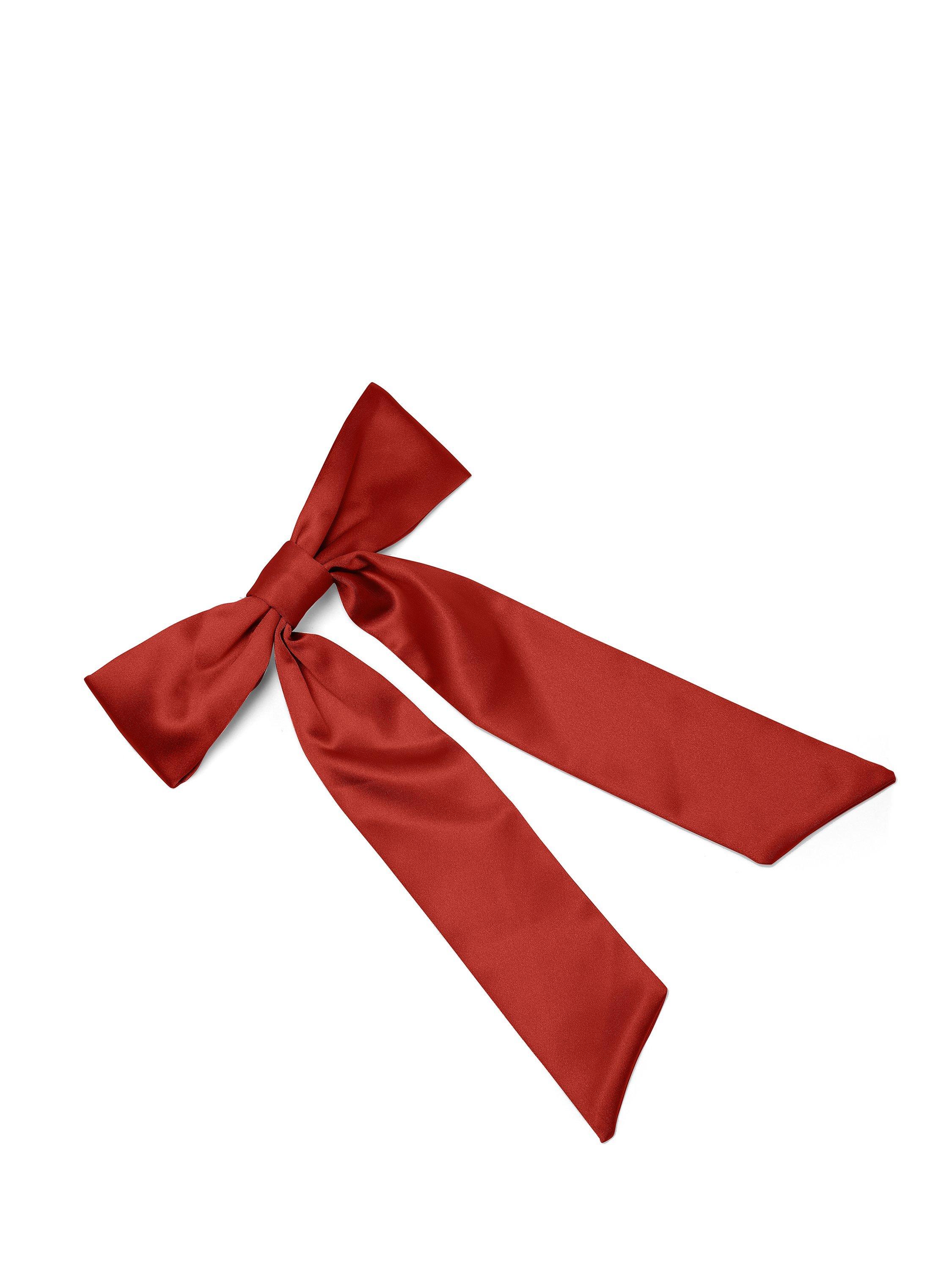 Product image 2 of 2, which shows Rewritten Satin Hair Bow, Burnt Orange, One Size