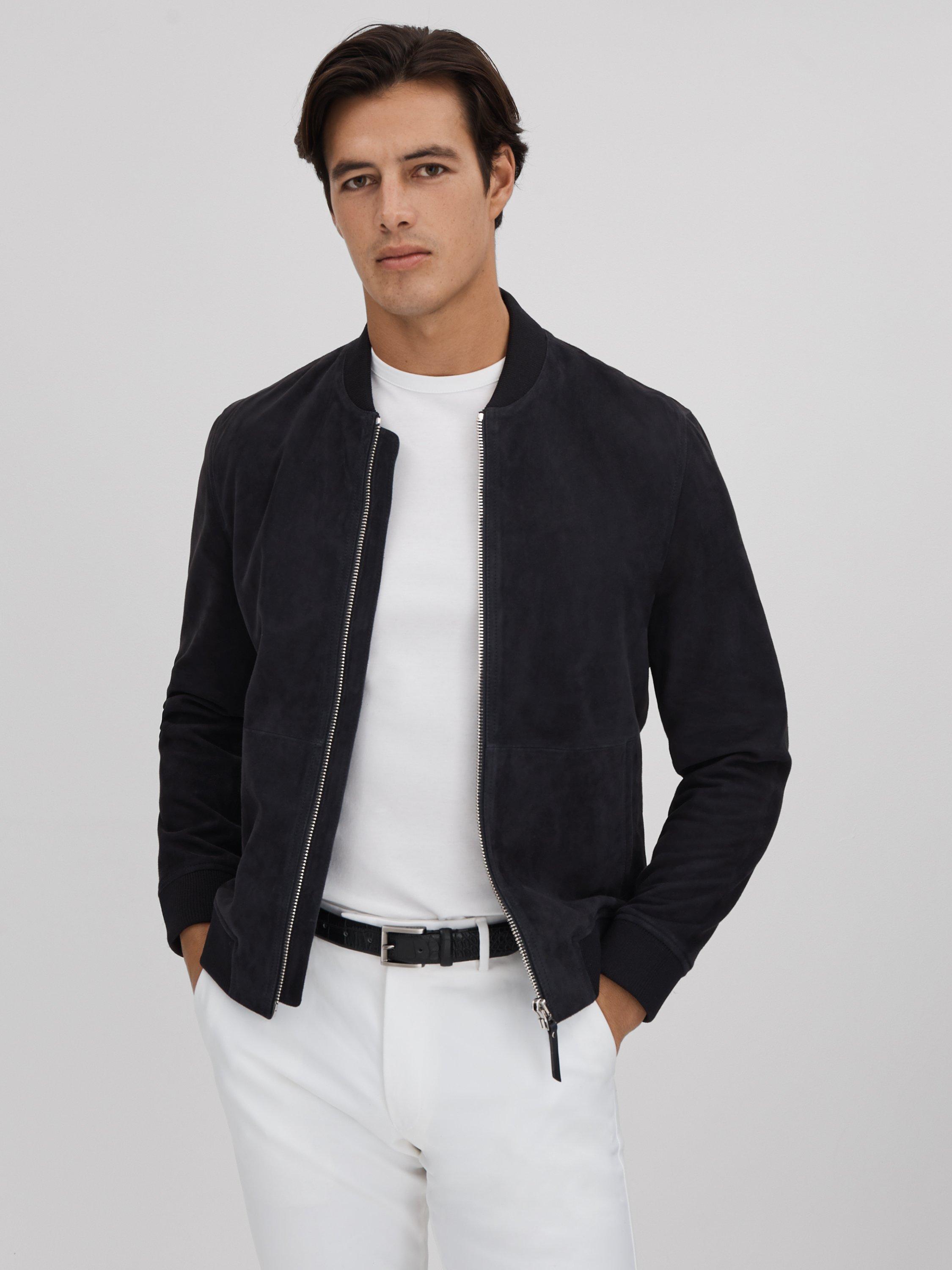 Reiss Dilan Long Sleeve Suede Zip Through Jacket