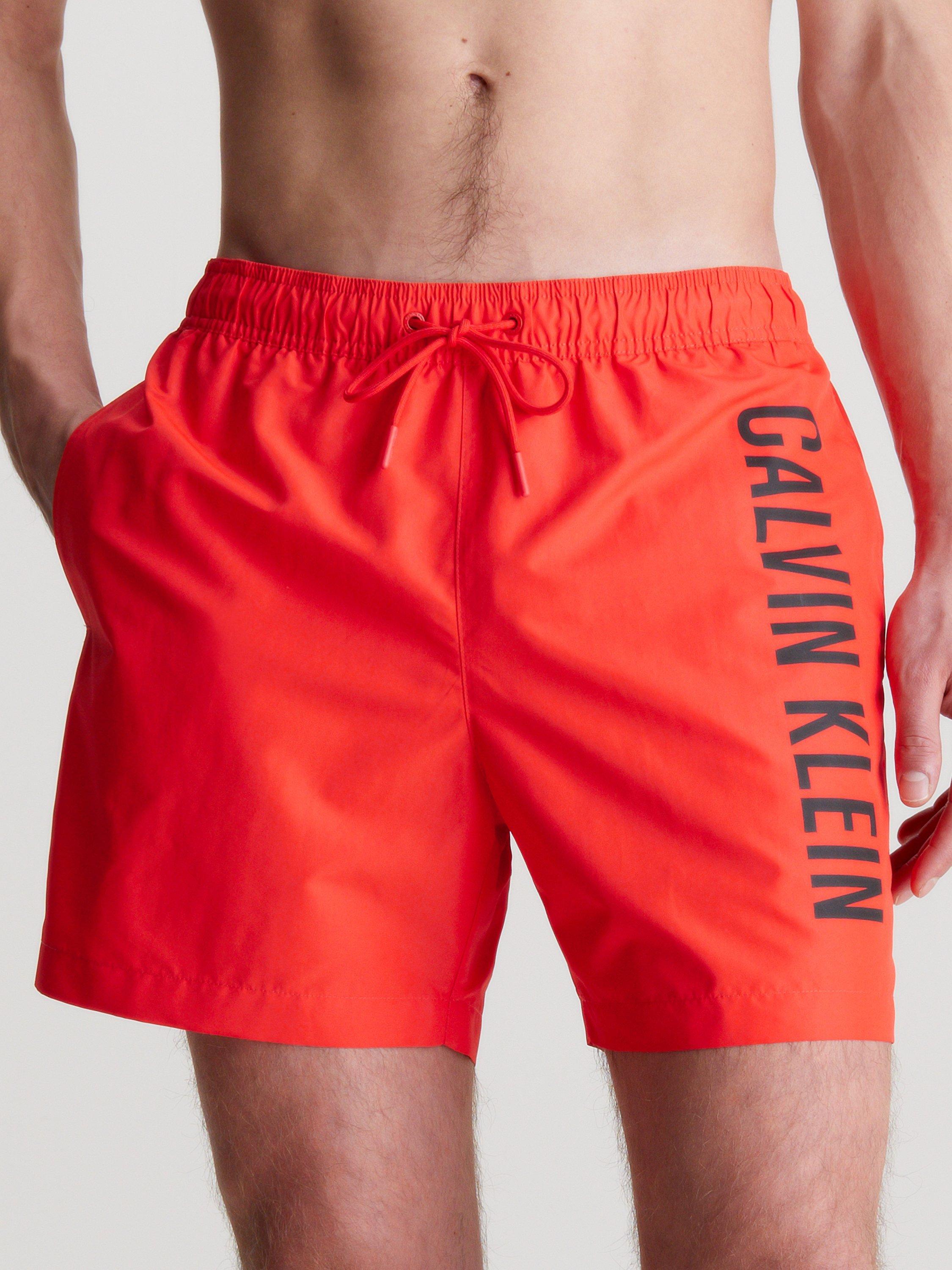 Calvin Klein Double Waistband Logo Swim Shorts, Hot Heat