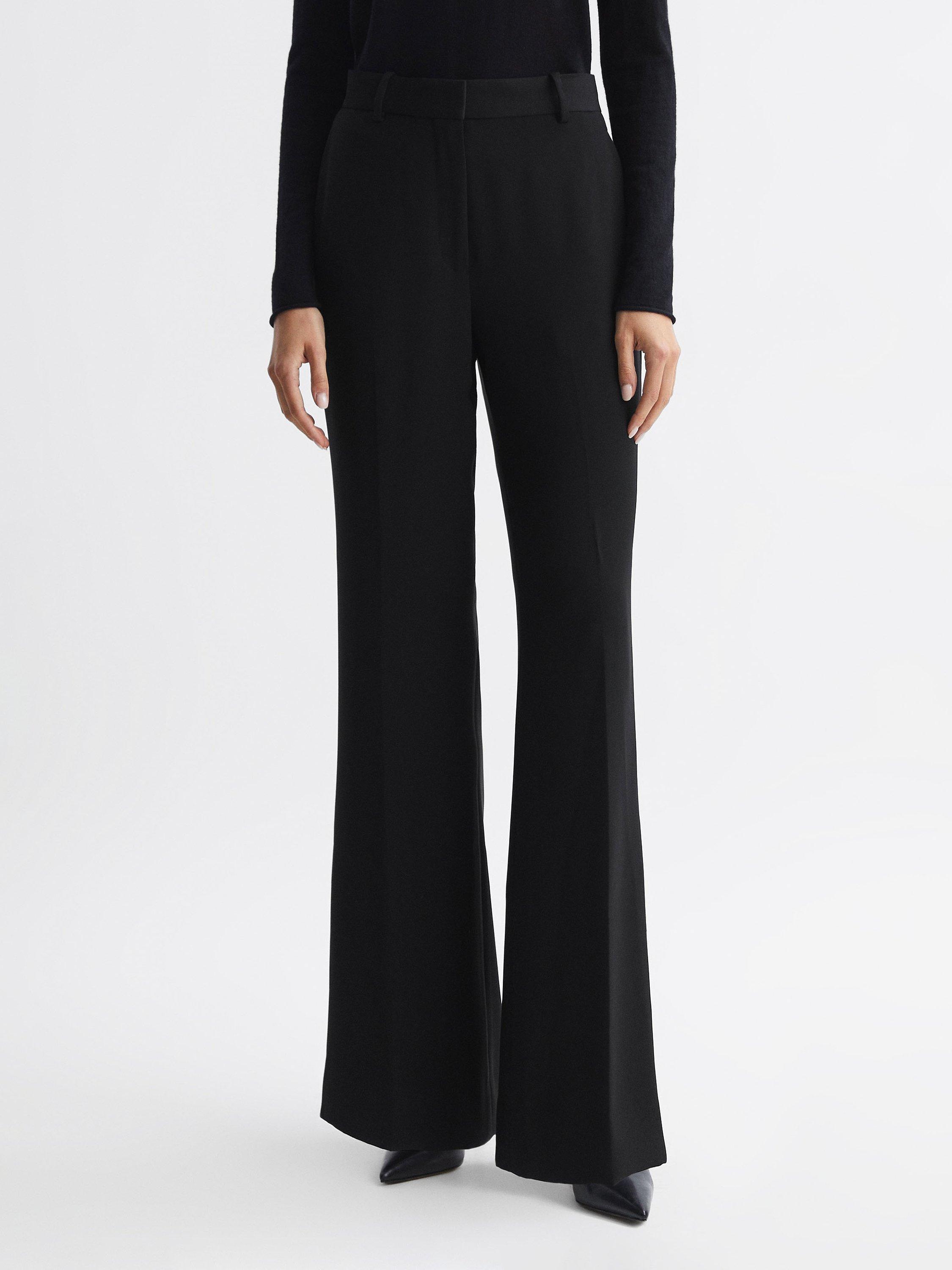 Reiss Margeaux Wide Leg Trousers, Black