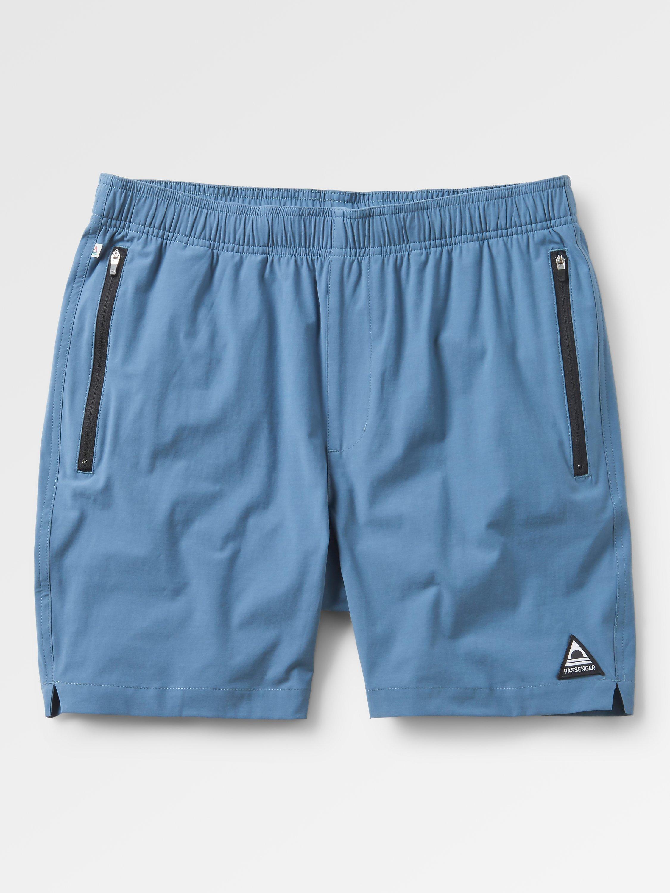 Passenger Traveller Organic Cotton Blend 18" Swim Shorts, Blue